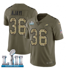 Men's Nike Philadelphia Eagles #36 Jay Ajayi Limited Olive/Camo 2017 Salute to Service Super Bowl LII NFL Jersey