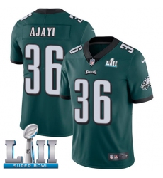 Men's Nike Philadelphia Eagles #36 Jay Ajayi Midnight Green Team Color Vapor Untouchable Limited Player Super Bowl LII NFL Jersey