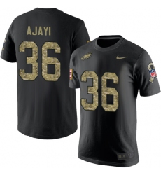 Nike Philadelphia Eagles #36 Jay Ajayi Black Camo Salute to Service T-Shirt