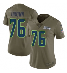 Women's Nike Seattle Seahawks #76 Duane Brown Limited Olive 2017 Salute to Service NFL Jersey