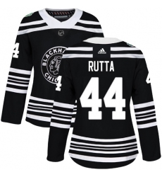 Women's Adidas Chicago Blackhawks #44 Jan Rutta Authentic Black 2019 Winter Classic NHL Jersey