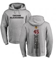 NHL Adidas Chicago Blackhawks #45 Luc Snuggerud Ash Backer Pullover Hoodie