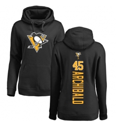 NHL Women's Adidas Pittsburgh Penguins #45 Josh Archibald Black Backer Pullover Hoodie