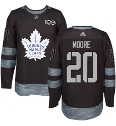 Men's Adidas Toronto Maple Leafs #20 Dominic Moore Authentic Black 1917-2017 100th Anniversary NHL Jersey