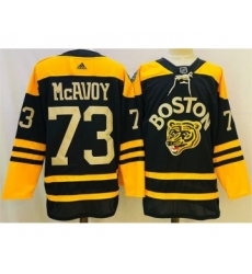 Men's Boston Bruins #73 Charlie McAvoy Black Classic Primegreen Stitched Jersey