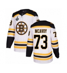 Youth Boston Bruins #73 Charlie McAvoy Authentic White Away 2019 Stanley Cup Final Bound Hockey Jersey