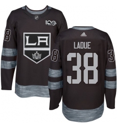 Men's Adidas Los Angeles Kings #38 Paul LaDue Authentic Black 1917-2017 100th Anniversary NHL Jersey