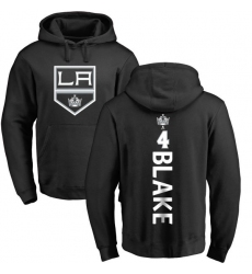 NHL Adidas Los Angeles Kings #4 Rob Blake Black Backer Pullover Hoodie