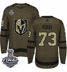 Men's Adidas Vegas Golden Knights #73 Brandon Pirri Authentic Green Salute to Service 2018 Stanley Cup Final NHL Jersey