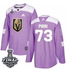 Youth Adidas Vegas Golden Knights #73 Brandon Pirri Authentic Purple Fights Cancer Practice 2018 Stanley Cup Final NHL Jersey