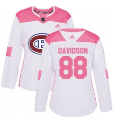 Women's Adidas Montreal Canadiens #88 Brandon Davidson Authentic White/Pink Fashion NHL Jersey