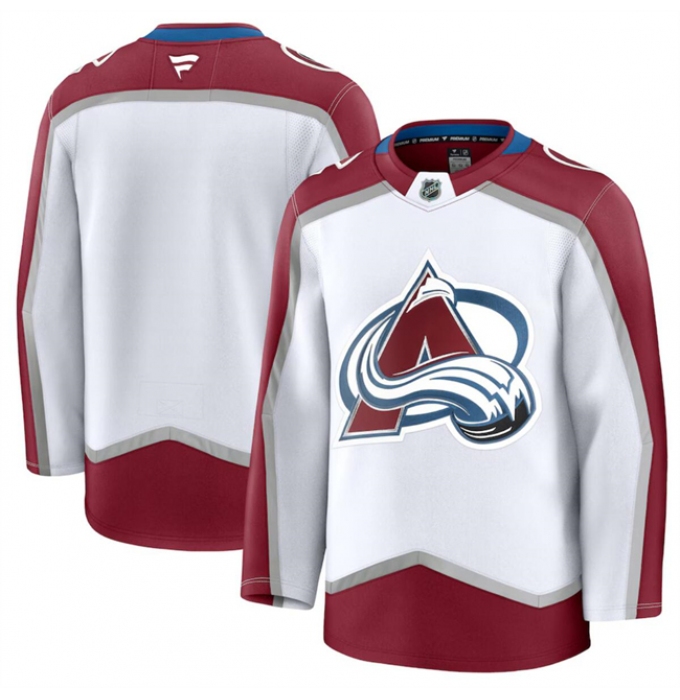 Men's Colorado Avalanche Blank White 2024-25 Away Stitched Jersey