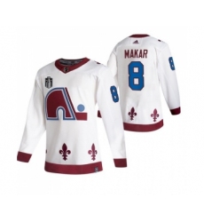 Men's Colorado Avalanche #8 Cale Makar White 2022 Stanley Cup Final Patch Reverse Retro Stitched Jersey
