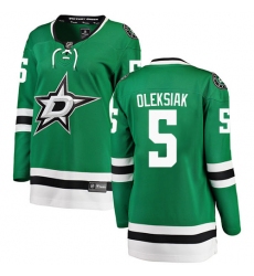 Women's Dallas Stars #5 Jamie Oleksiak Authentic Green Home Fanatics Branded Breakaway NHL Jersey