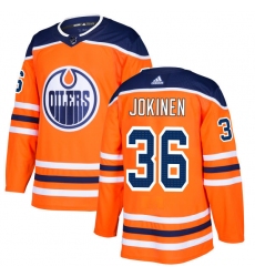 Men's Adidas Edmonton Oilers #36 Jussi Jokinen Authentic Orange Home NHL Jersey