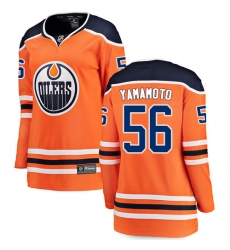 Women's Edmonton Oilers #56 Kailer Yamamoto Fanatics Branded Orange Home Breakaway NHL Jersey
