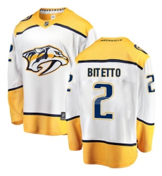 Youth Nashville Predators #2 Anthony Bitetto Fanatics Branded White Away Breakaway NHL Jersey