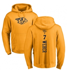 NHL Adidas Nashville Predators #7 Yannick Weber Gold One Color Backer Pullover Hoodie