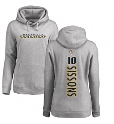 NHL Women's Adidas Nashville Predators #10 Colton Sissons Ash Backer Pullover Hoodie