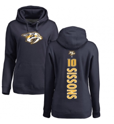 NHL Women's Adidas Nashville Predators #10 Colton Sissons Navy Blue Backer Pullover Hoodie