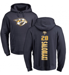 NHL Adidas Nashville Predators #20 Miikka Salomaki Navy Blue Backer Pullover Hoodie