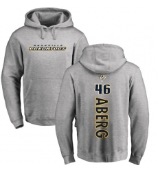 NHL Adidas Nashville Predators #46 Pontus Aberg Ash Backer Pullover Hoodie