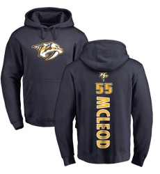 NHL Adidas Nashville Predators #55 Cody McLeod Navy Blue Backer Pullover Hoodie