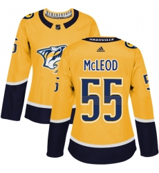 Women's Adidas Nashville Predators #55 Cody McLeod Authentic Gold Home NHL Jersey
