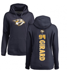 NHL Women's Adidas Nashville Predators #94 Samuel Girard Navy Blue Backer Pullover Hoodie