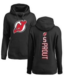 NHL Women's Adidas New Jersey Devils #5 Dalton Prout Black Backer Pullover Hoodie