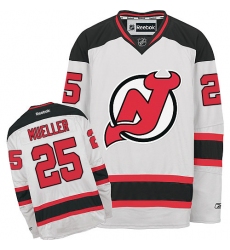 Women's Reebok New Jersey Devils #25 Mirco Mueller Authentic White Away NHL Jersey