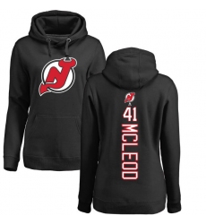 NHL Women's Adidas New Jersey Devils #41 Michael McLeod Black Backer Pullover Hoodie