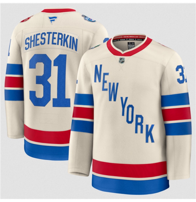 Men's New York Rangers #31 Igor Shesterkin Cream 2026 Winter Classic Stitched Hockey Jersey