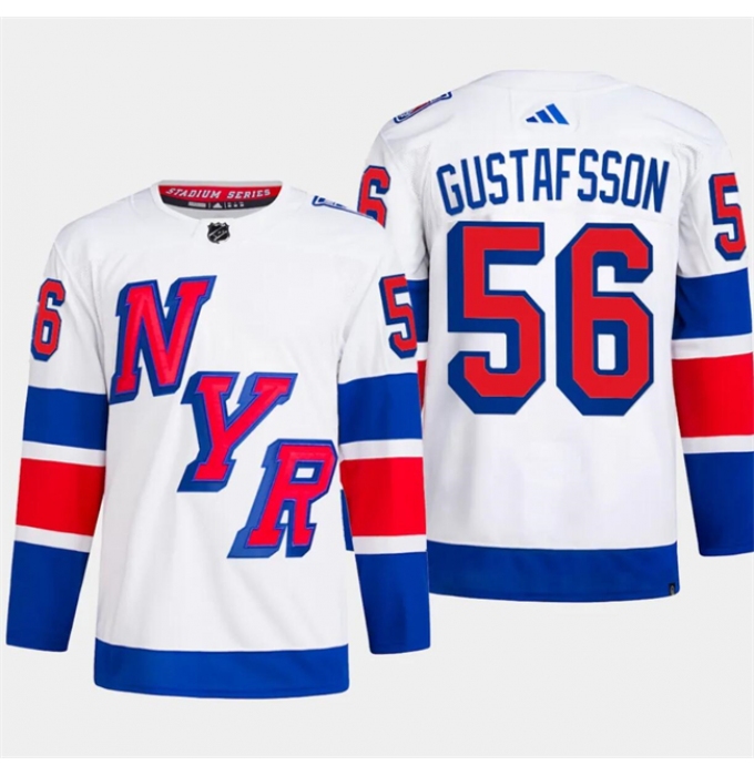Men's New York Rangers #56 Erik Gustafsson White 2024 Stadium Series Stitched Jersey