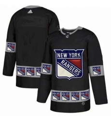 Men's New York Rangers Black Blank Team Logos Fashion Adidas Jersey