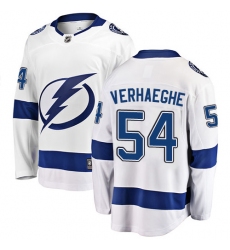 Men's Tampa Bay Lightning #54 Carter Verhaeghe Fanatics Branded White Away Breakaway NHL Jersey