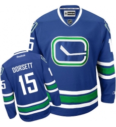 Youth Reebok Vancouver Canucks #15 Derek Dorsett Authentic Royal Blue Third NHL Jersey