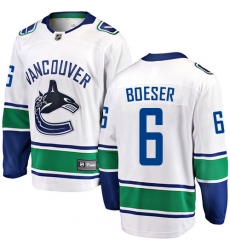 Men's Vancouver Canucks #6 Brock Boeser Fanatics Branded White Away Breakaway NHL Jersey