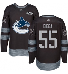 Men's Adidas Vancouver Canucks #55 Alex Biega Premier Black 1917-2017 100th Anniversary NHL Jersey