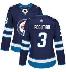 Women's Adidas Winnipeg Jets #3 Tucker Poolman Premier Navy Blue Home NHL Jersey