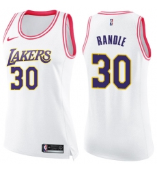 Women's Nike Los Angeles Lakers #30 Julius Randle Swingman White/Pink Fashion NBA Jersey