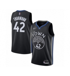 Youth Golden State Warriors #42 Nate Thurmond Swingman Black Basketball Jersey - 2019 20 City Edition