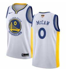 Men's Nike Golden State Warriors #0 Patrick McCaw Swingman White Home 2018 NBA Finals Bound NBA Jersey - Association Edition