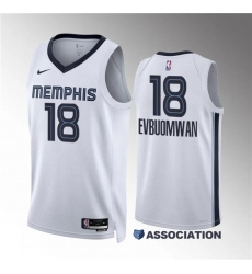 Men's Memphis Grizzlies #18 Tosan Evbuomwan White Association Edition Stitched Jersey