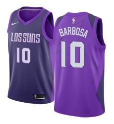 Men's Nike Phoenix Suns #10 Leandro Barbosa Swingman Purple NBA Jersey - City Edition