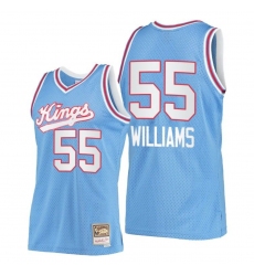 Men's Sacramento Kings #55 Jason Williams Blue Throwback Stitched Jersey