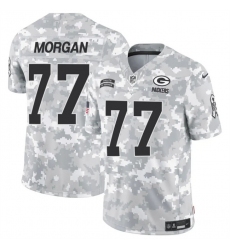 Men's Green Bay Packers #77 Jordan Morgan 2024 F.U.S.E Arctic Camo Salute To Service Limited Stitched Football Jersey