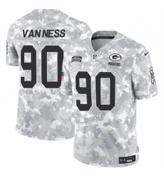 Men's Green Bay Packers #90 Lukas Van Ness 2024 F.U.S.E Arctic Camo Salute To Service Limited Stitched Football Jersey