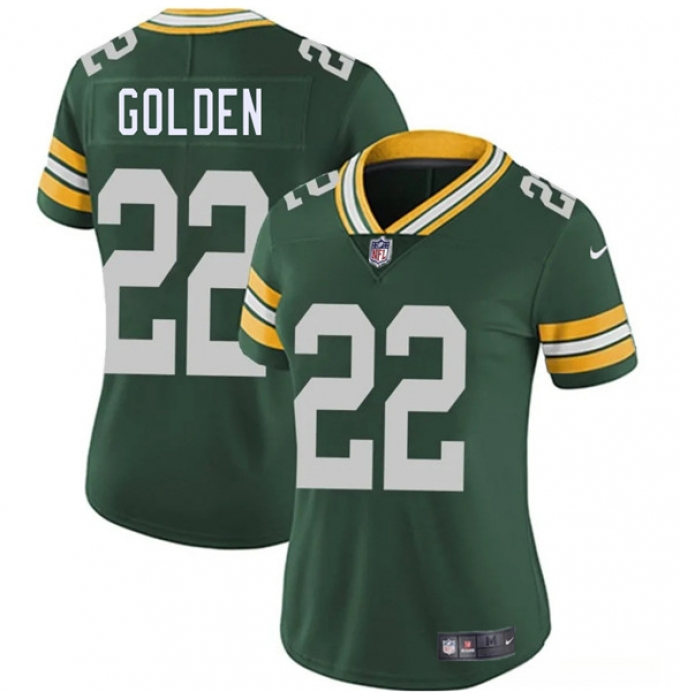 Women's Green Bay Packers #22 Matthew Golden Green 2025 Vapor Untouchable Limited Football Stitched Jersey(Run Small)