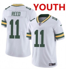 Youth Green Bay Packers #11 Jayden Reed White Vapor Untouchable Football Stitched Jersey